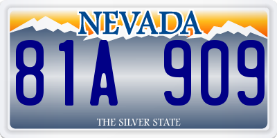 NV license plate 81A909