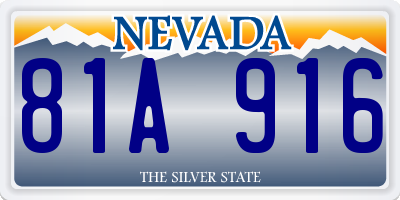 NV license plate 81A916