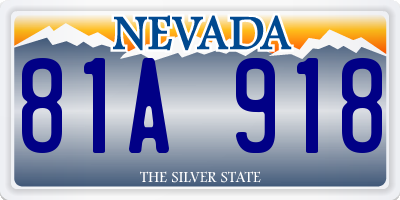 NV license plate 81A918
