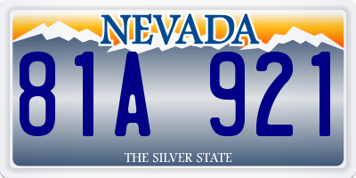 NV license plate 81A921