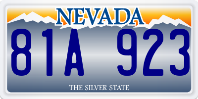 NV license plate 81A923