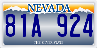 NV license plate 81A924
