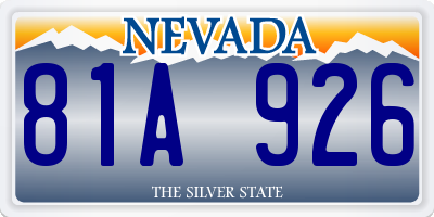 NV license plate 81A926