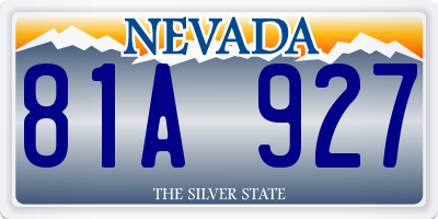 NV license plate 81A927