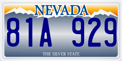 NV license plate 81A929