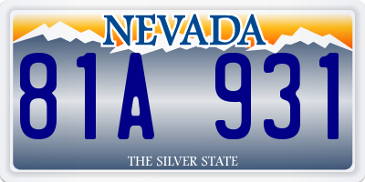 NV license plate 81A931