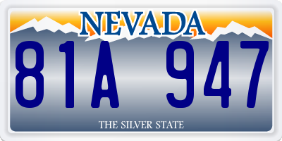 NV license plate 81A947