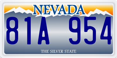 NV license plate 81A954