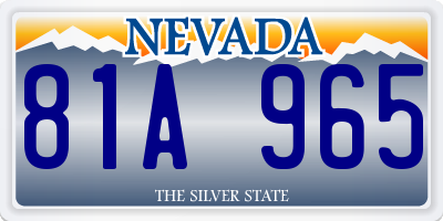 NV license plate 81A965