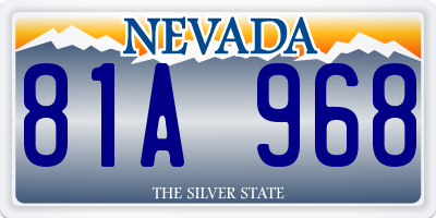 NV license plate 81A968