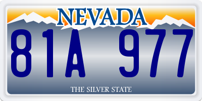 NV license plate 81A977