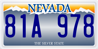 NV license plate 81A978