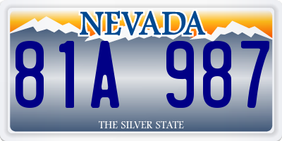 NV license plate 81A987