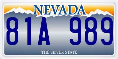 NV license plate 81A989