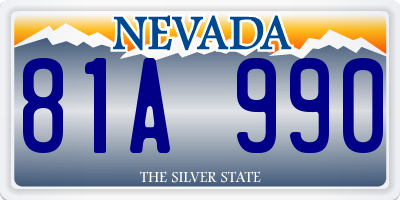 NV license plate 81A990