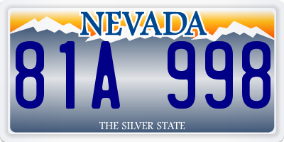 NV license plate 81A998