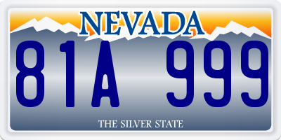 NV license plate 81A999