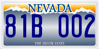 NV license plate 81B002