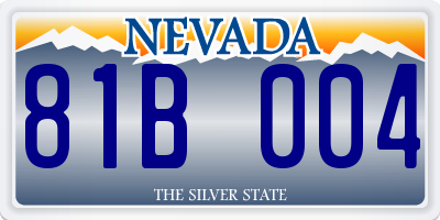 NV license plate 81B004