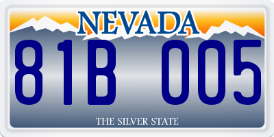 NV license plate 81B005