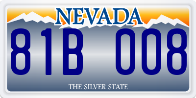 NV license plate 81B008