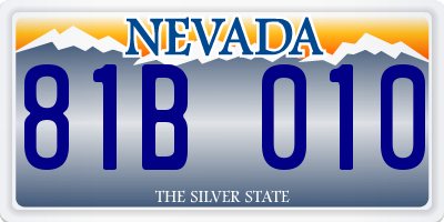 NV license plate 81B010