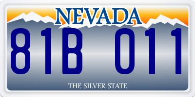 NV license plate 81B011