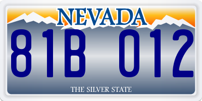 NV license plate 81B012