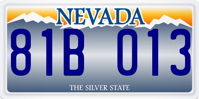 NV license plate 81B013