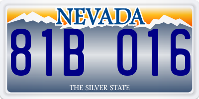 NV license plate 81B016