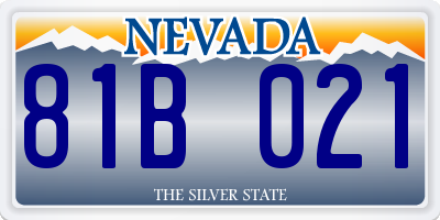 NV license plate 81B021