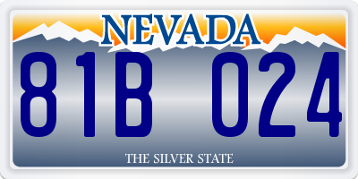 NV license plate 81B024