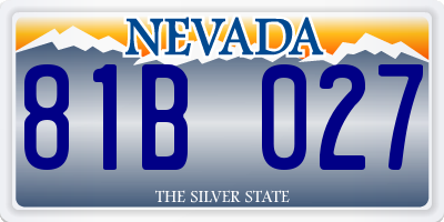 NV license plate 81B027