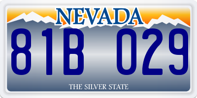 NV license plate 81B029