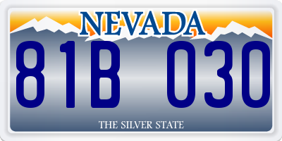 NV license plate 81B030