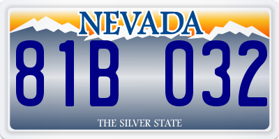 NV license plate 81B032