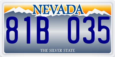 NV license plate 81B035