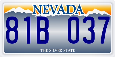 NV license plate 81B037