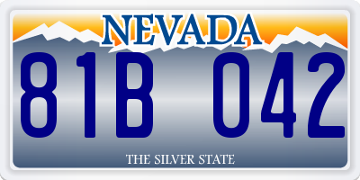 NV license plate 81B042