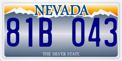 NV license plate 81B043