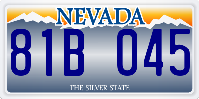 NV license plate 81B045