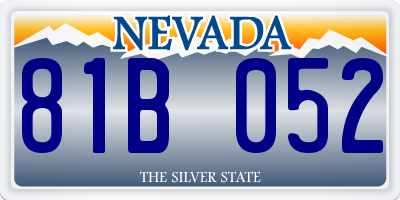 NV license plate 81B052