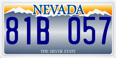 NV license plate 81B057