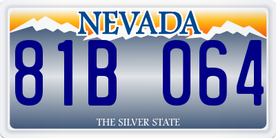 NV license plate 81B064