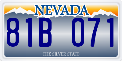 NV license plate 81B071