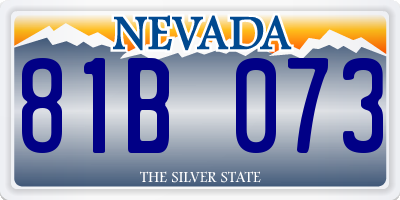 NV license plate 81B073