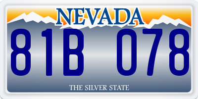 NV license plate 81B078