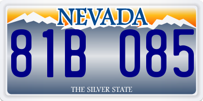NV license plate 81B085