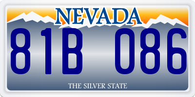 NV license plate 81B086