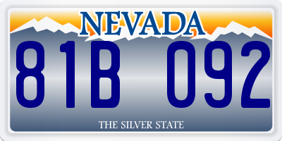 NV license plate 81B092